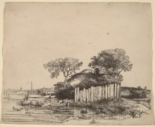Cottage with a White Fence