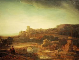 River Landscape with Windmill
