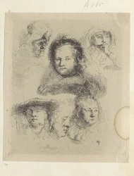 Head Studies of Saskia and Others (Collection of Eighty-Five Original Prints series)