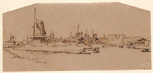 Landscape with Windmills on a Canal West of Amsterdam