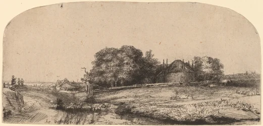 Landscape with a Hay Barn and a Flock of Sheep