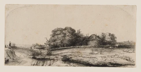 Landscape with a Hay Barn and a Flock of Sheep