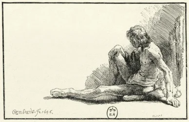 Male Nude, Sitting on the Ground