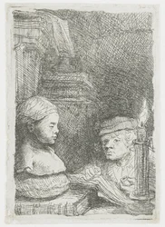 Man Drawing from a Cast