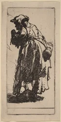 Old Beggar Woman with a Gourd