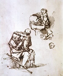 Old Man Playing with Child