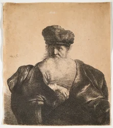 Old Man with Beard, Fur Cap and Velvet Cloak