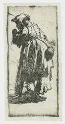 Old Beggar Woman with a Gourd