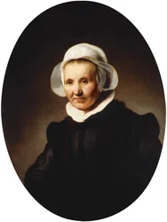 Portrait of a Lady, aged 62, perhaps Aeltje Pietersdr. Uylenburgh, wife of Johannes Cornelisz. Sylvius, half length in black costume