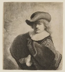 Rembrandt Wearing a Soft Hat Cocked