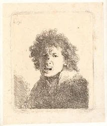 Rembrandt Bareheaded and Open-Mouthed, as if Shouting: Bust