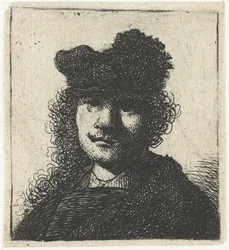 Self-Portrait in Cap and Dark Cloak: Bust