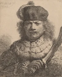 Self-Portrait with Raised Sabre