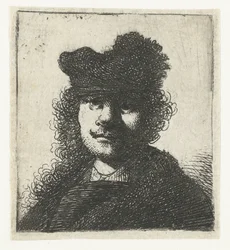 Self-portrait in a Cap and Dark Cloak: Bust