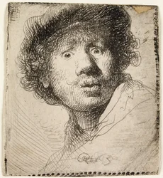 Self-portrait in a Cap: Open Mouthed, 1630