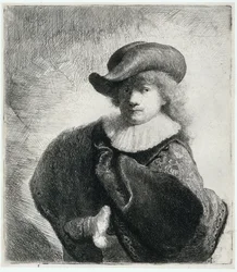 Self-portrait in a Soft Hat and Embroidered Cloak