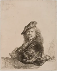 Self portrait leaning on a window sill, 1639
