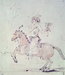 Shah Jehan with Falcon on Horseback