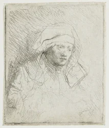 Sick Woman with a Large White Headdress (Saskia)
