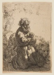 St. Jerome Kneeling in Prayer, Looking Down