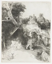 St Jerome Reading in an Italian Landscape