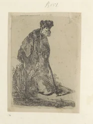 Standing Man with a Long Coat and Fur Hat