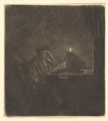 Student at a Table by Candlelight, ca. 1642