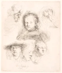 Studies of Head of Saskia and Others