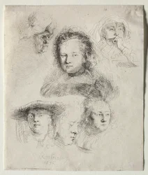 Studies of the Head of Saskia and Others