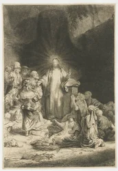 The Hundred Guilder Print: the central piece with Christ preaching