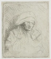 Sick Woman with a White Headscarf (Saskia)