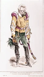 Jacques Offenbach: La vie parisienne. General Malaga of Puerto Rico, costume of Draner. 1866.