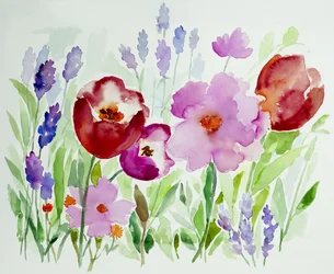 Watercolor Flower Garden