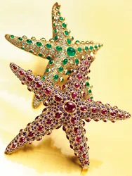 Two Starfish brooches