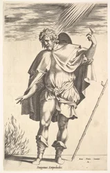 Empedocles, Standing Frontally with His Head Turned in Three-Quarter View