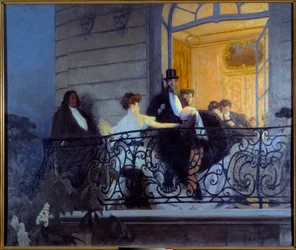 The Balcony, Social Evening, a Man Makes Hand Sex with the Hostess