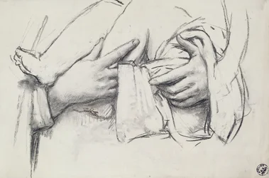 Study of the hand for Our Lady of Morienval in Oise, France