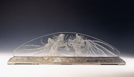 Deux Cavaliers; A Rare Glass Luminaire