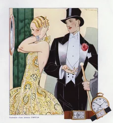 Advertisement for Omega wristwatches