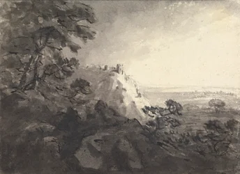 Landscape with a Castle on a Hill in Center Distance