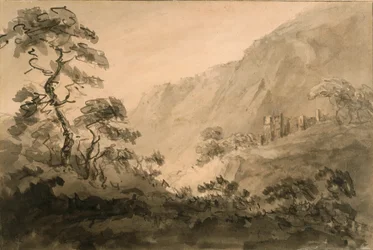Mountainous Landscape with Ruin