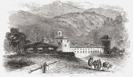 Convent at Vallombrosa, Florence, Italy in the Late 19th Century. From Italian Pictures by Rev. Samuel Manning, Published c.1890