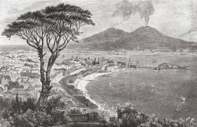 Naples and Mount Vesuvius, Italy in the Late 19th Century. From Italian Pictures by Rev. Samuel Manning, Published c.1890.