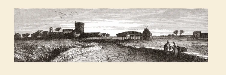 The countryside near Ostia, Rome, Italy in the late 19th century. From Italian Pictures by Rev. Samuel Manning, published c.1890.