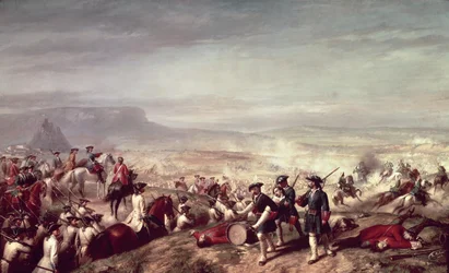 Battle of Almansa between the troops of Philip V and those of the Archduke Charles of Austria in 1707