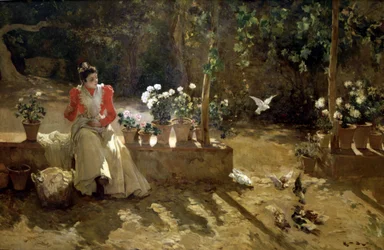 Girl with Pigeons