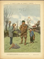 Illustration by Ricardo Flores (1878-1918) in Le Lire, 04/01/13 - The reason for the drinker is always the best - Campaign, Childhood, Hunting hunter, Cathedrals Churches, Alcohol Alcoholism