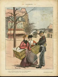 Illustration by Ricardo Flores in Le Rire, 29/02/08 - Grandeurs - Paris, Metiers, Architecture Urbanism, Love, Shops, Metro - Laundresses