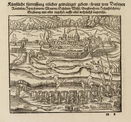 Attacking a fortified town using cannons