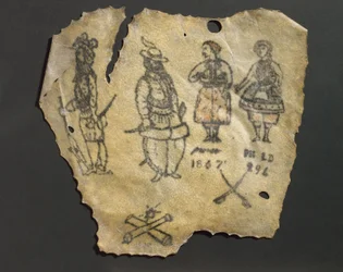 Human Skin Tattooed with Figures, Probably French